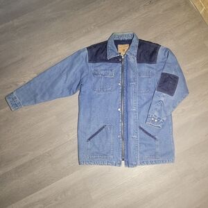 Arizona Jean Company Blue Denim Jacket with Navy Accents